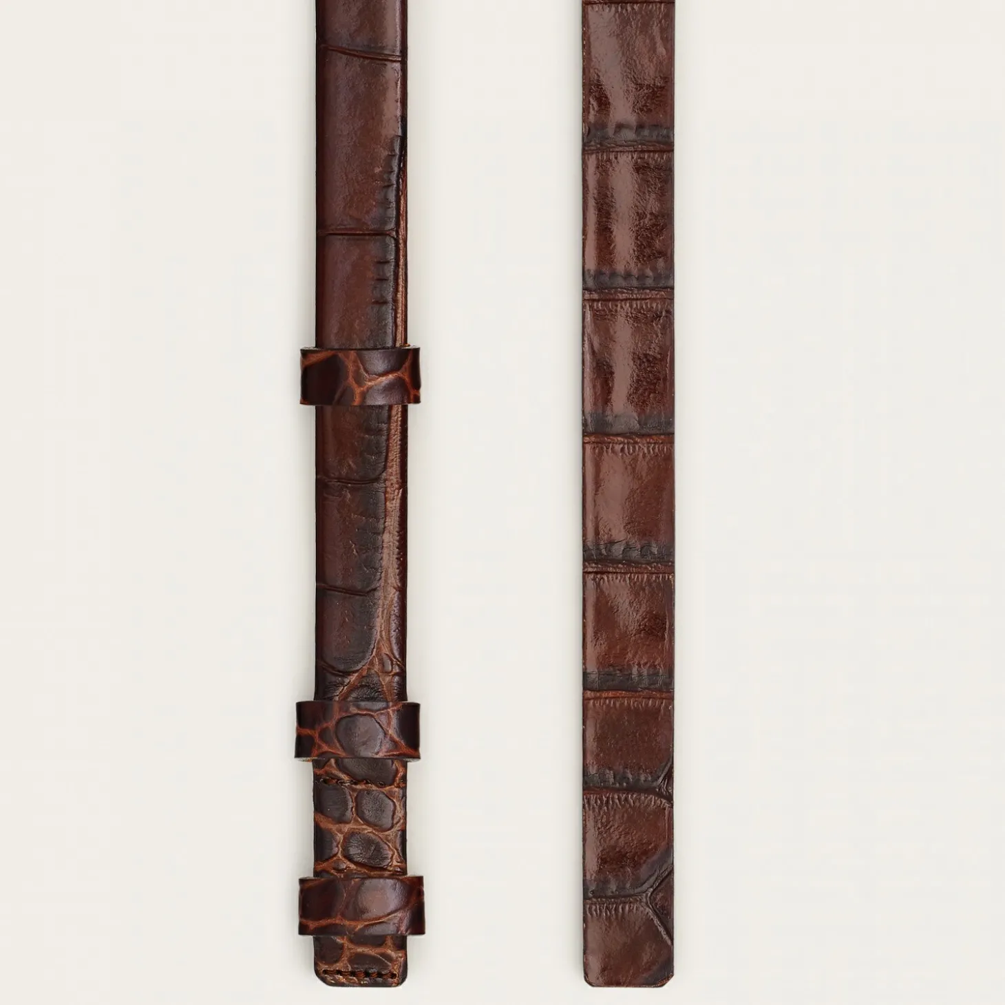 Paski|Balagan Cienki Pasek Bez Klamry, Brazowy Wzor Krokodyla