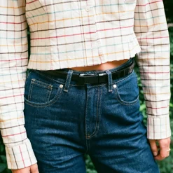 Paski|Balagan Cienki Pasek Bez Klamry, Czarny Wzor Krokodyla