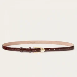 Paski|Balagan Cienki Pasek Z Klamra, Brazowy Wzor Krokodyla