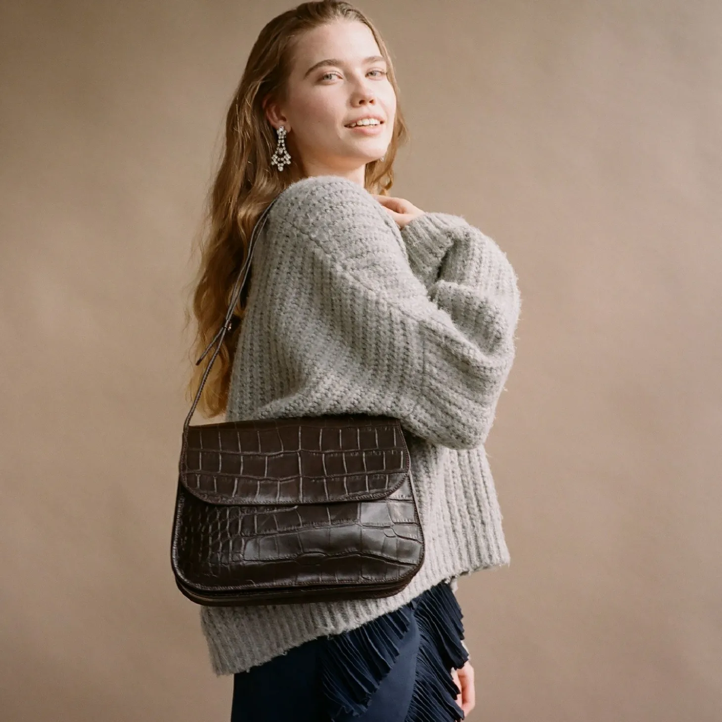 Listonoszki|Balagan Doar Torebka M, Brazowy Wzor Krokodyla