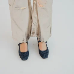 Czółenka|Balagan Dora Czółenka Na Niskim Obcasie, Granatowy Brokat