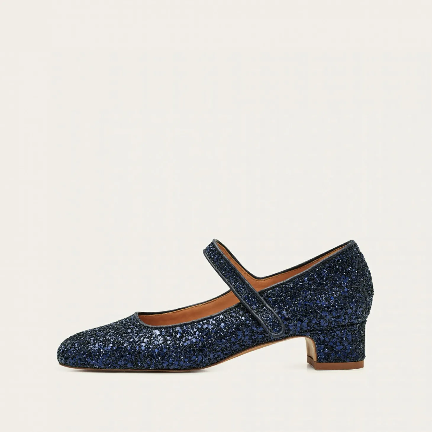 Czółenka|Balagan Dora Czółenka Na Niskim Obcasie, Granatowy Brokat