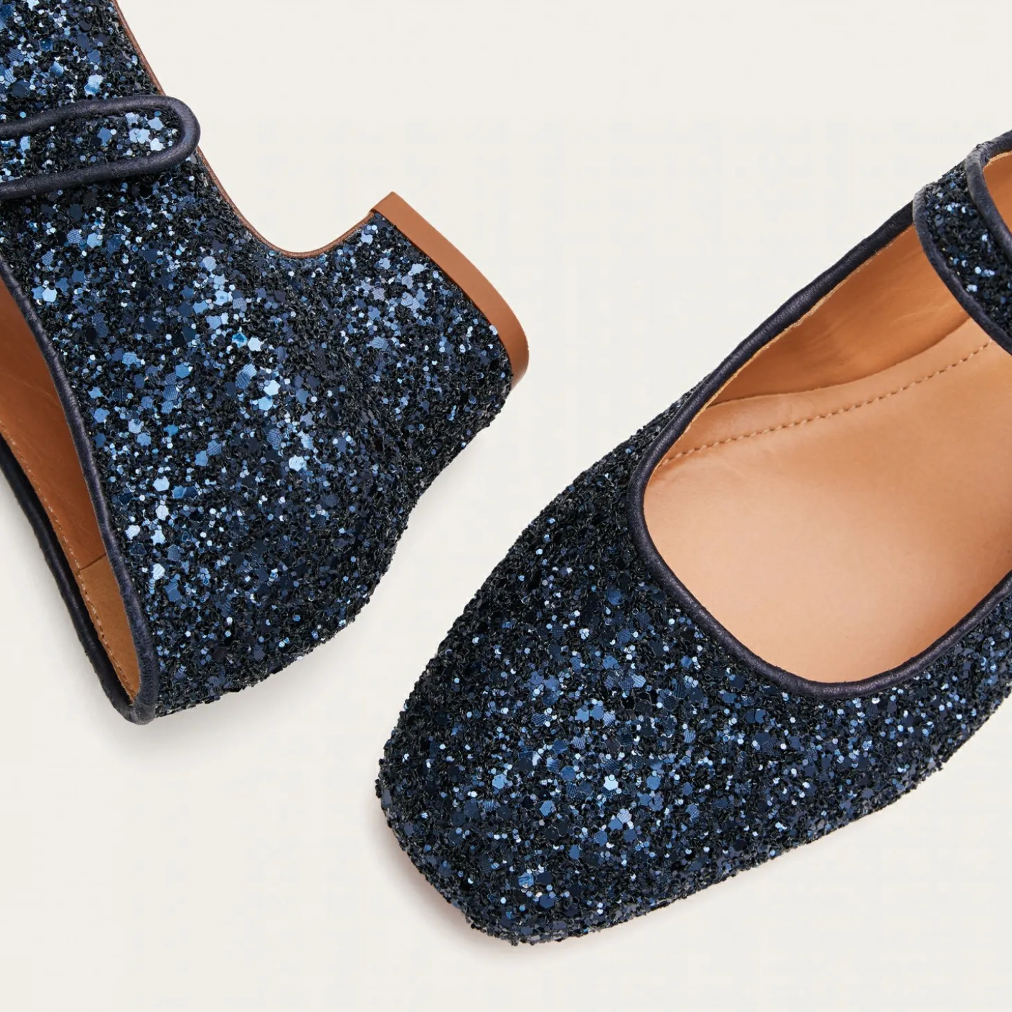 Czółenka|Balagan Dora Czółenka Na Niskim Obcasie, Granatowy Brokat