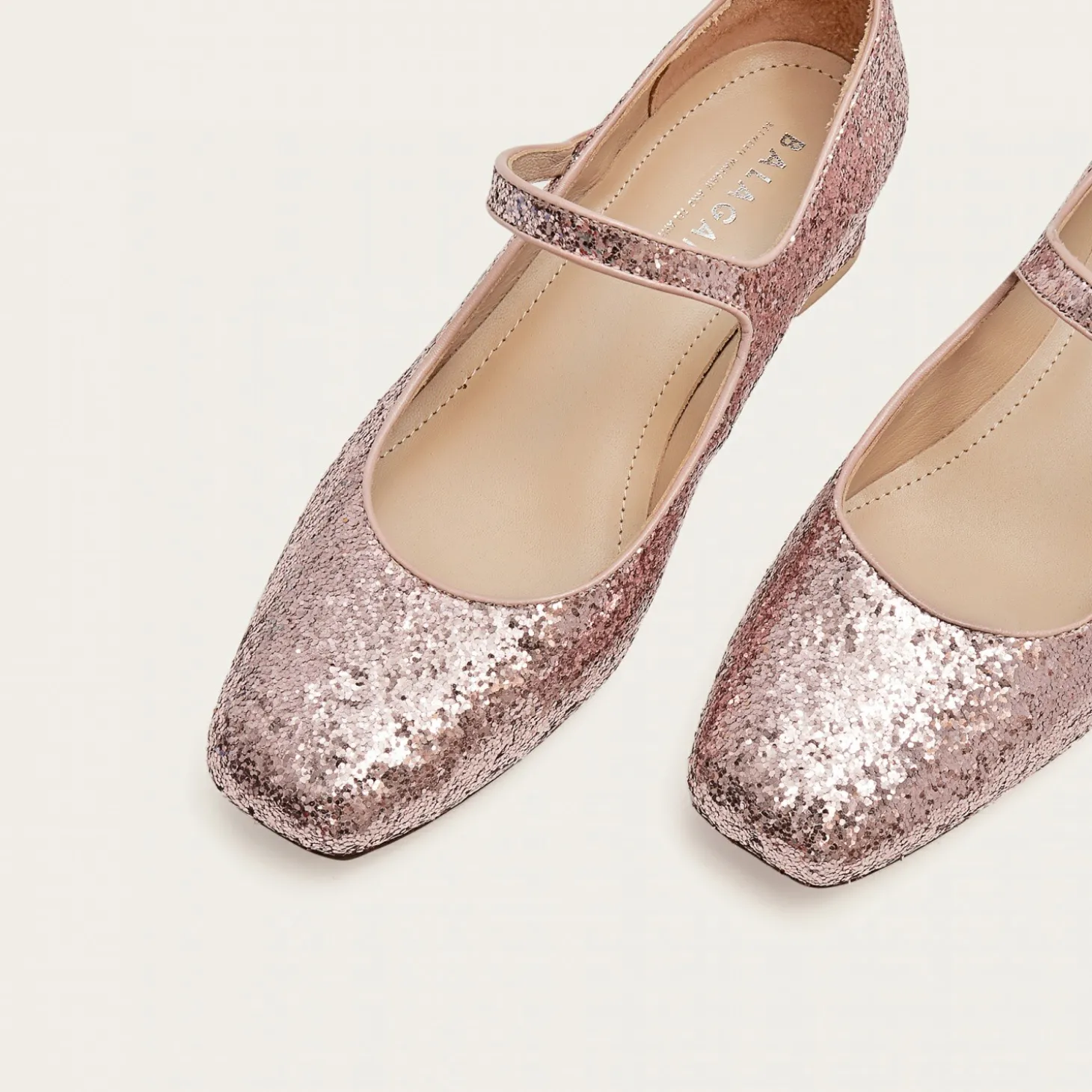 Czółenka|Balagan Dora Czółenka Na Niskim Obcasie, Pudrowy Brokat