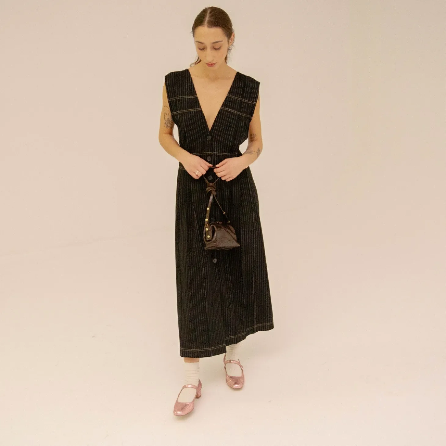 Czółenka|Balagan Dora Czółenka Na Niskim Obcasie, Pudrowy Brokat