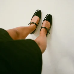 Czółenka|Balagan Dora Czółenka Na Niskim Obcasie, Czarny Polysk