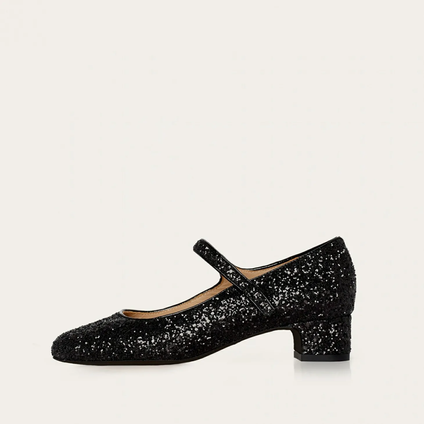 Czółenka|Balagan Dora Czółenka Na Niskim Obcasie, Czarny Brokat