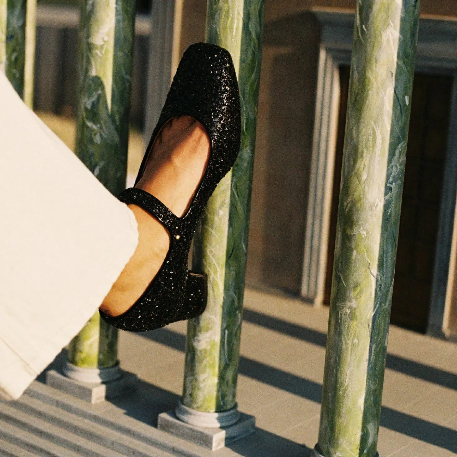 Czółenka|Balagan Dora Czółenka Na Niskim Obcasie, Czarny Brokat