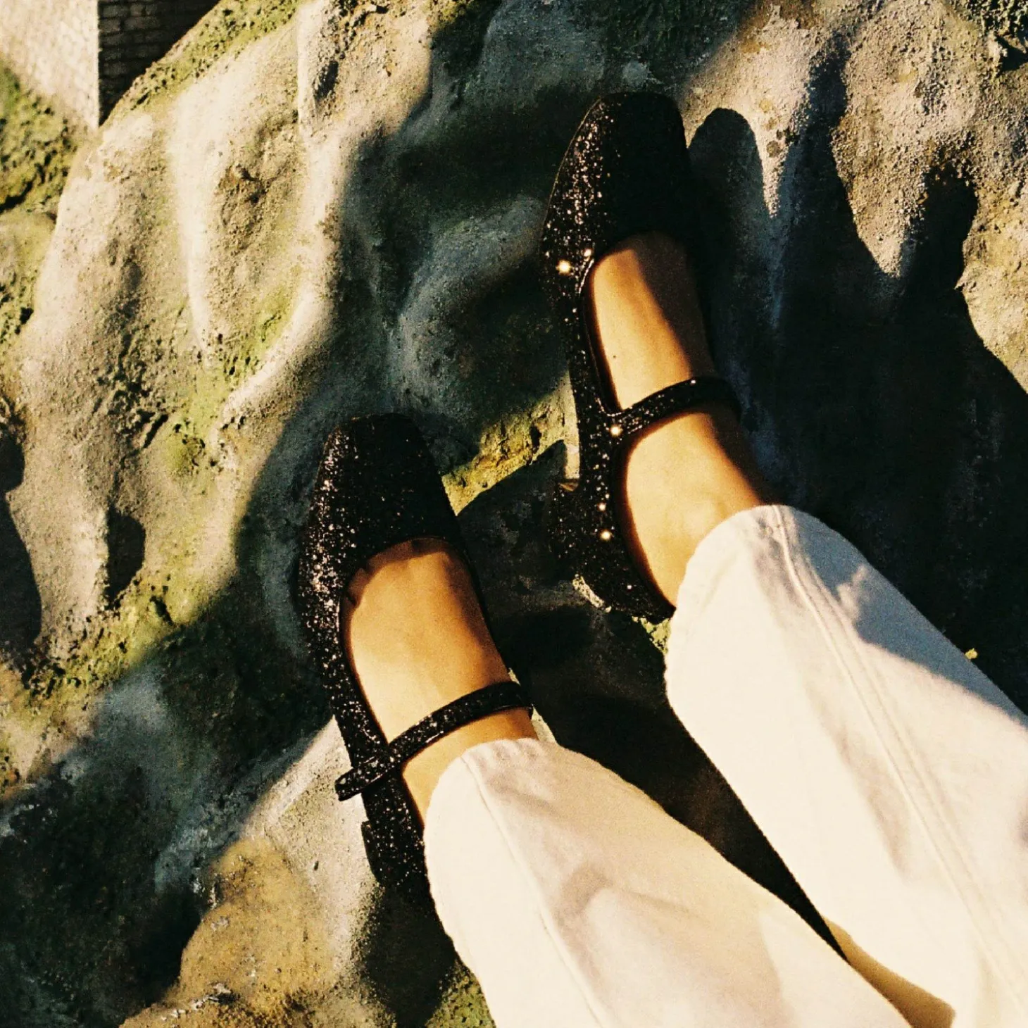 Czółenka|Balagan Dora Czółenka Na Niskim Obcasie, Czarny Brokat