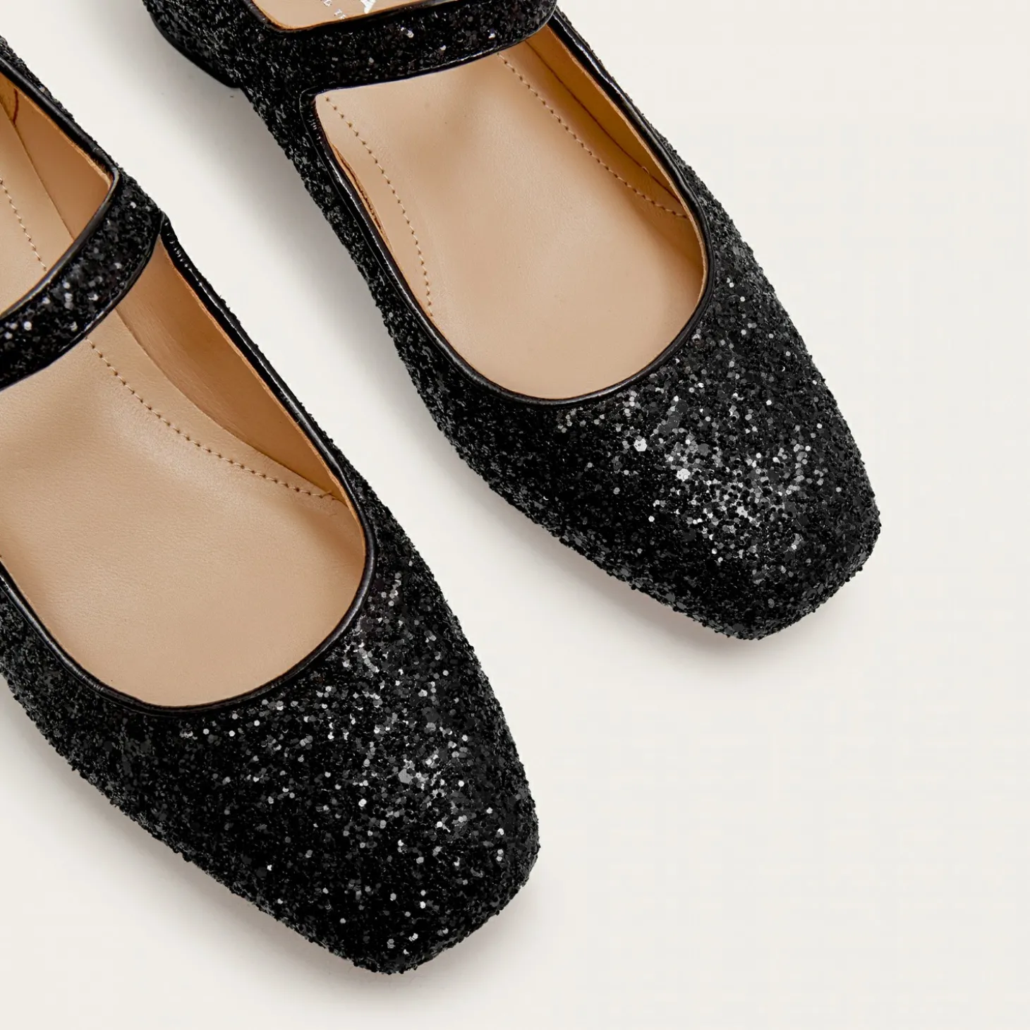 Czółenka|Balagan Dora Czółenka Na Niskim Obcasie, Czarny Brokat