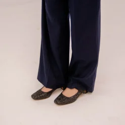 Czółenka|Balagan Dora Czółenka Na Niskim Obcasie, Czarny Brokat