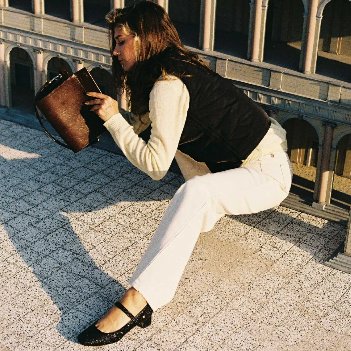 Czółenka|Balagan Dora Czółenka Na Niskim Obcasie, Czarny Brokat