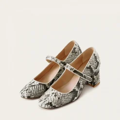 Czółenka|Balagan Dora Czółenka Na Wysokim Obcasie, Zlamana Biel Wzor Pytona