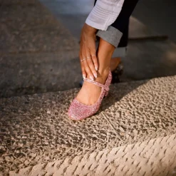 Czółenka|Balagan Dora Czółenka Na Wysokim Obcasie, Pudrowy Brokat