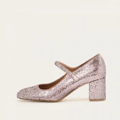 Czółenka|Balagan Dora Czółenka Na Wysokim Obcasie, Pudrowy Brokat