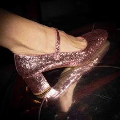 Czółenka|Balagan Dora Czółenka Na Wysokim Obcasie, Pudrowy Brokat