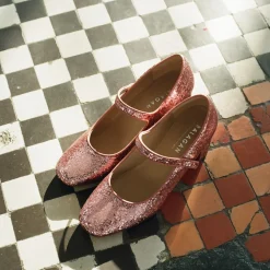 Czółenka|Balagan Dora Czółenka Na Wysokim Obcasie, Pudrowy Brokat