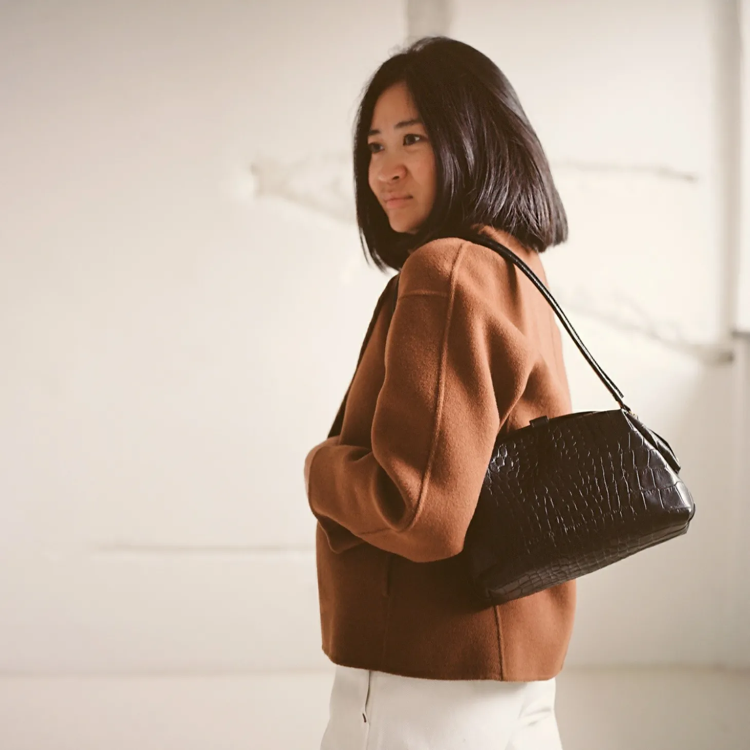 Minitorebki|Balagan Hug Bag Torebka L, Czarny Wzor Krokodyla