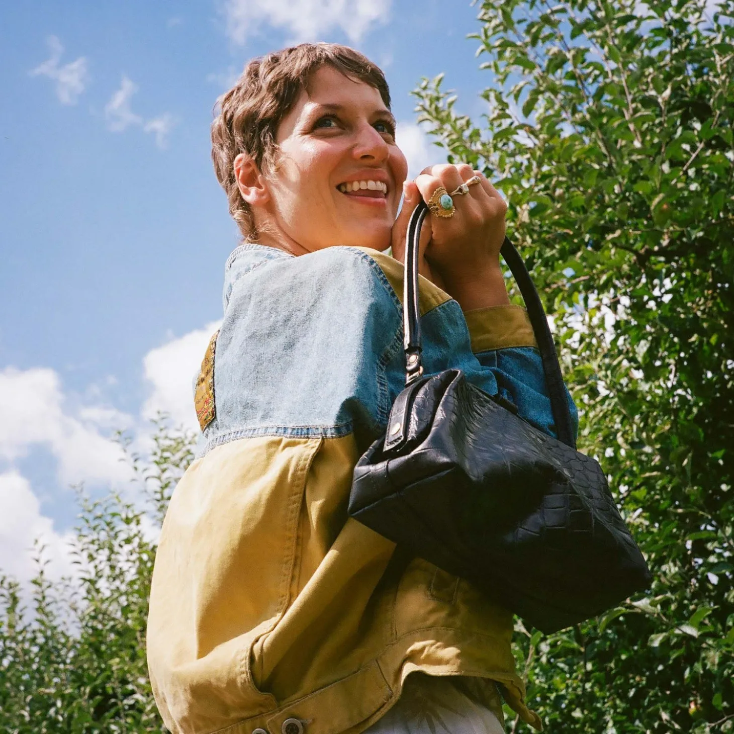 Minitorebki|Balagan Hug Bag Torebka L, Czarny Wzor Krokodyla