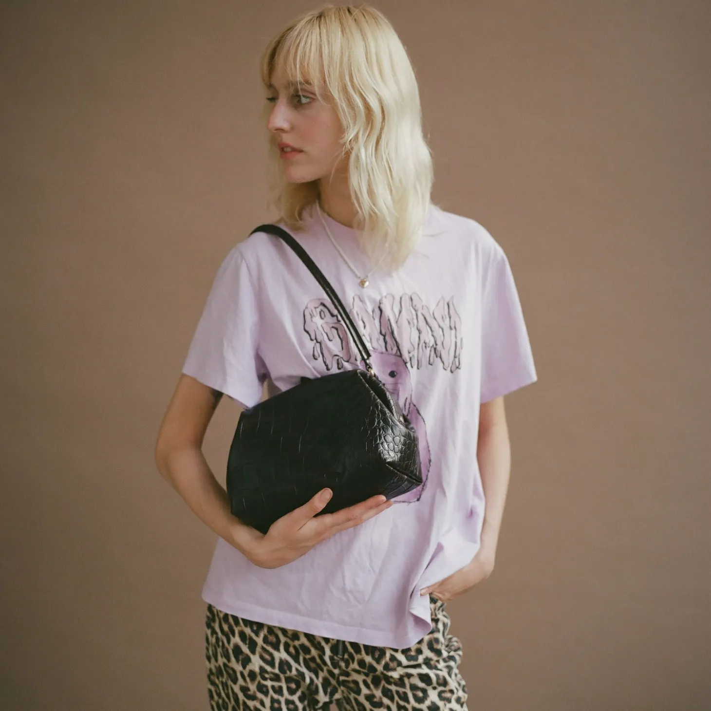 Minitorebki|Balagan Hug Bag Torebka L, Czarny Wzor Krokodyla