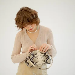 Minitorebki|Balagan Hug Bag Torebka L, Zlamana Biel Wzor Pytona