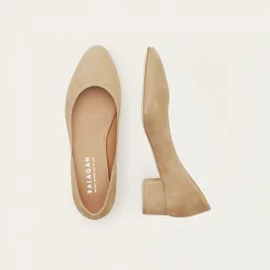 Czółenka|Balagan Migdal Czółenka Na Niskim Obcasie, Waniliowy Zamsz