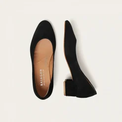 Czółenka|Balagan Migdal Czółenka Na Niskim Obcasie, Czarny Zamsz