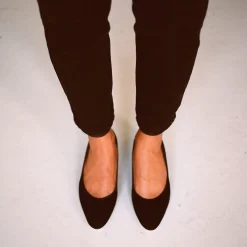 Czółenka|Balagan Migdal Czółenka Na Niskim Obcasie, Czarny Zamsz