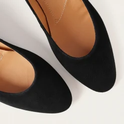 Czółenka|Balagan Migdal Czółenka Na Niskim Obcasie, Czarny Zamsz