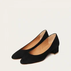 Czółenka|Balagan Migdal Czółenka Na Niskim Obcasie, Czarny Zamsz