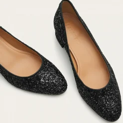 Czółenka|Balagan Migdal Czółenka Na Niskim Obcasie, Czarny Brokat