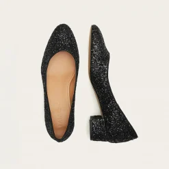 Czółenka|Balagan Migdal Czółenka Na Niskim Obcasie, Czarny Brokat