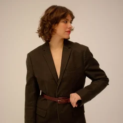 Paski|Balagan Pasek Z Powlekana Klamra, Bordowy Wzor Krokodyla