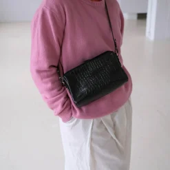 Listonoszki|Balagan Rofe Torebka M, Czarny Wzor Krokodyla