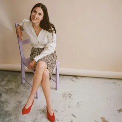 Szpilki|Balagan Schpitz Czółenka, Czerwony Zamsz