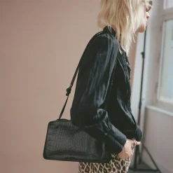 Listonoszki|Balagan Suzanne Torebka M, Czarny Wzor Krokodyla