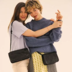 Listonoszki|Balagan Suzanne Torebka M, Czarny Wzor Krokodyla